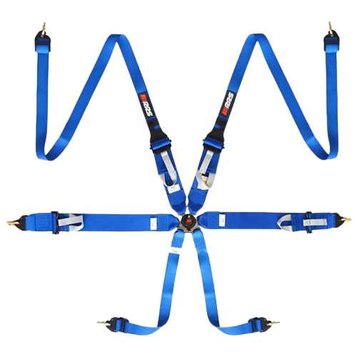 Race, Rally, drift, track days, Blue 6-Point Race Harness HANS FIA approved RRS